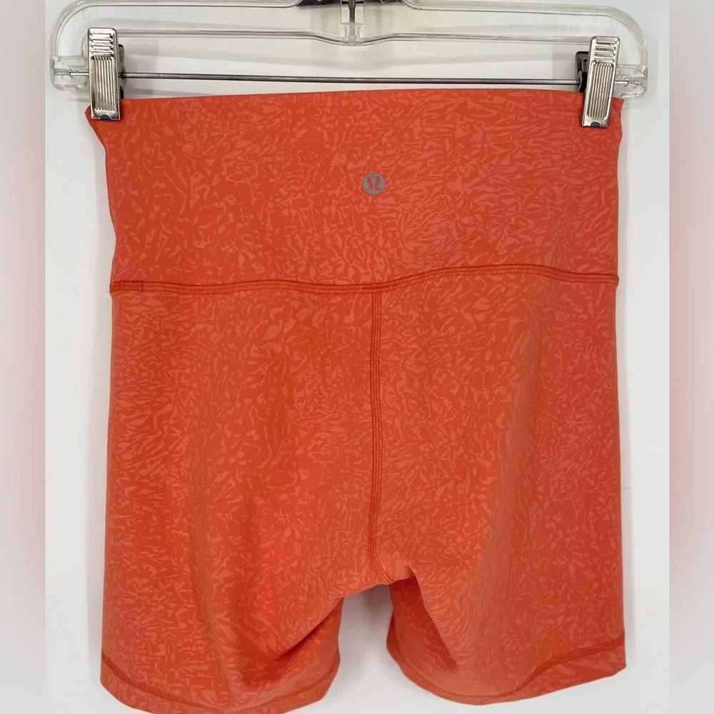 Lululemon Wunder Under HR Train Shorts Size 6 Orange 8" short Biker Gym Work Out - Picture 4 of 6